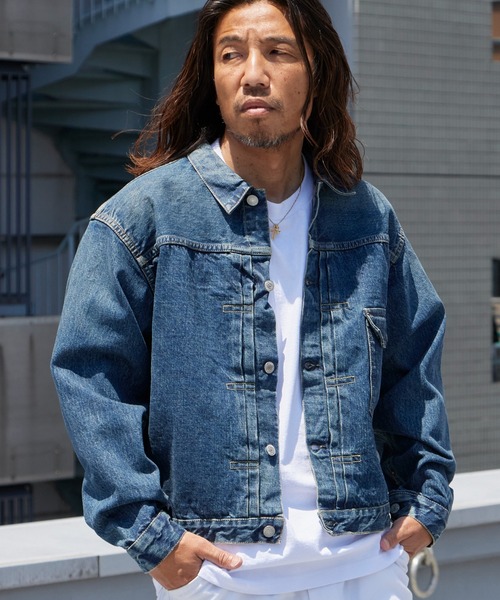 orSlow(オアスロウ)の「orslow/オアスロウ TYPE1 40'S PLEATED FRONT BLOUSE USED WASH デニムジャケット 秋 秋服 2026年秋冬 冬服(デニムジャケット・メンズ・インディゴブルー・2/4/3)」の12枚目の写真