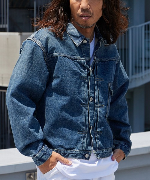 orSlow(オアスロウ)の「orslow/オアスロウ TYPE1 40'S PLEATED FRONT BLOUSE USED WASH デニムジャケット 秋 秋服 2026年秋冬 冬服(デニムジャケット・メンズ・インディゴブルー・2/4/3)」の10枚目の写真