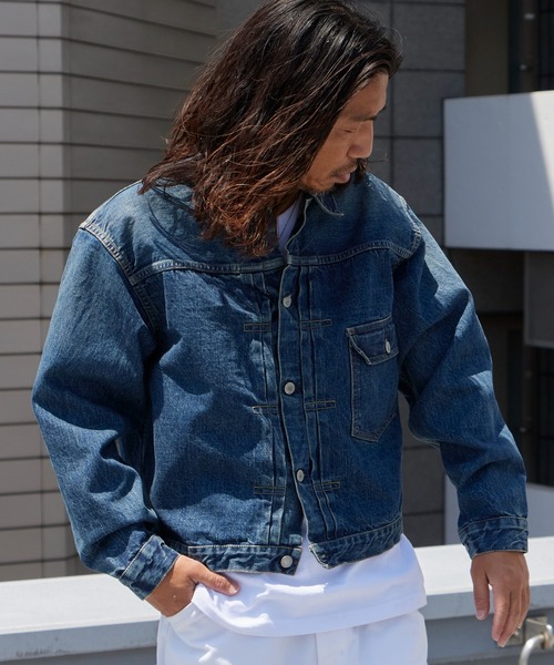 orSlow(オアスロウ)の「orslow/オアスロウ TYPE1 40'S PLEATED FRONT BLOUSE USED WASH デニムジャケット 秋 秋服 2026年秋冬 冬服(デニムジャケット・メンズ・インディゴブルー・2/4/3)」の9枚目の写真