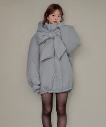 mideal（マイディール）の「ribbon hoodie padding blouson   リボンフードパディングブルゾン（ブルゾン）」