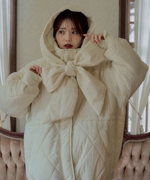 mideal（マイディール）の「ribbon hoodie padding blouson   リボンフードパディングブルゾン（ブルゾン）」