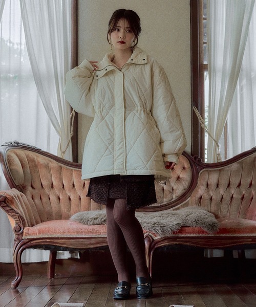mideal(マイディール)の「ribbon hoodie padding blouson / リボンフードパディングブルゾン(ブルゾン・レディース・ブルー/ブラック/アイボリー・FREE)」の20枚目の写真