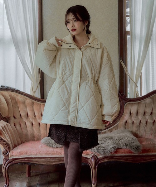 mideal(マイディール)の「ribbon hoodie padding blouson / リボンフードパディングブルゾン(ブルゾン・レディース・ブルー/ブラック/アイボリー・FREE)」の21枚目の写真