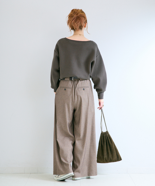 B.C STOCK(ベーセーストック)の「《追加》【WEB限定】ウォッシャブル / 配色ニットプルオーバー(ニット/セーター・レディース・ベージュ/ネイビー/チャコールグレー・FREE)」の6枚目の写真