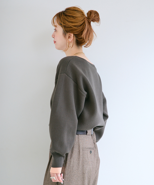 B.C STOCK(ベーセーストック)の「《追加》【WEB限定】ウォッシャブル / 配色ニットプルオーバー(ニット/セーター・レディース・ベージュ/ネイビー/チャコールグレー・FREE)」の8枚目の写真