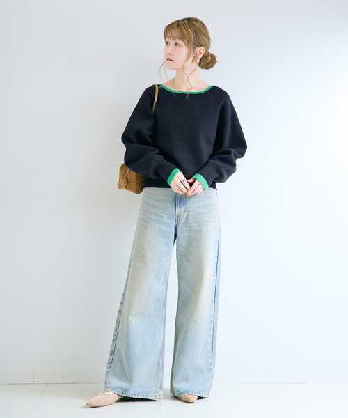 B.C STOCK(ベーセーストック)の「《追加》【WEB限定】ウォッシャブル / 配色ニットプルオーバー(ニット/セーター・レディース・ベージュ/ネイビー/チャコールグレー・FREE)」の18枚目の写真