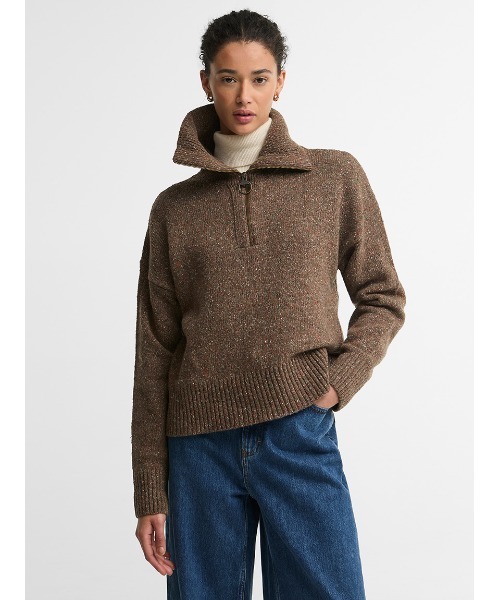 Barbour(バブアー)の「Lavensdaleハーフジップニット(レディース)(ニット/セーター・レディース・オリーブ/ベージュ/レッド・8/6)」の1枚目の写真