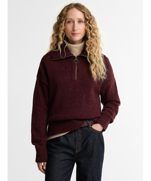 Barbour(バブアー)の「Lavensdaleハーフジップニット(レディース)(ニット/セーター・レディース・オリーブ/ベージュ/レッド・8/6)」の3枚目の写真