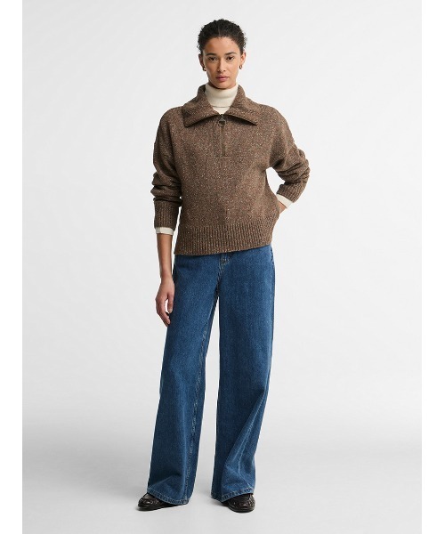 Barbour(バブアー)の「Lavensdaleハーフジップニット(レディース)(ニット/セーター・レディース・オリーブ/ベージュ/レッド・8/6)」の4枚目の写真