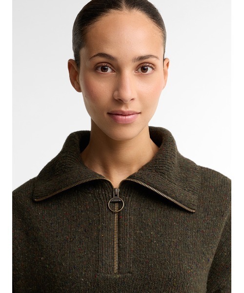 Barbour(バブアー)の「Lavensdaleハーフジップニット(レディース)(ニット/セーター・レディース・オリーブ/ベージュ/レッド・8/6)」の12枚目の写真