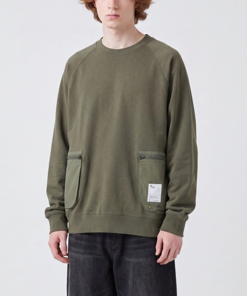 INNOCENT(イノセント)の「【Wasted Collective/ウェイステッド コレクティブ】Recycled Cotton Fleece New Crew WC-RCCRW02(スウェット・メンズ・オリーブ/ブラック・SMALL/MEDIUM/LARGE/XX-LARGE/X-SMALL/X-LARGE)」の1枚目の写真