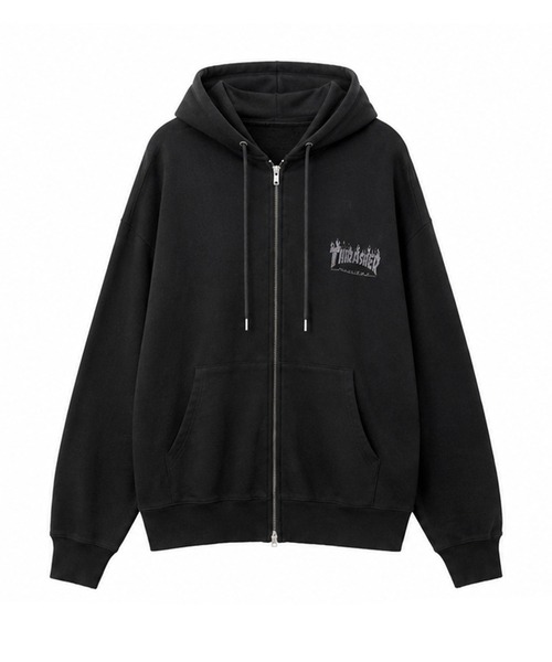THRASHER(スラッシャー)の「Thrasher/スラッシャー/【LHP別注】RHINESTONE HOODIE/ラインストーンフーディー(パーカー・レディース・ブラック/グレー・S/M/L)」の3枚目の写真