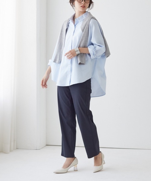 Tuche（トゥシェ）の「Tuche/トゥシェ ストレートパンツ マットレーヨン混 ストレッチ（その他パンツ・レディース・グレー/ブラック/ネイビー・LARGE/MEDIUM/X-LARGE/SMALL）」の3枚目の写真