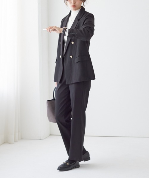 Tuche（トゥシェ）の「Tuche/トゥシェ ストレートパンツ マットレーヨン混 ストレッチ（その他パンツ・レディース・グレー/ブラック/ネイビー・LARGE/MEDIUM/X-LARGE/SMALL）」の2枚目の写真