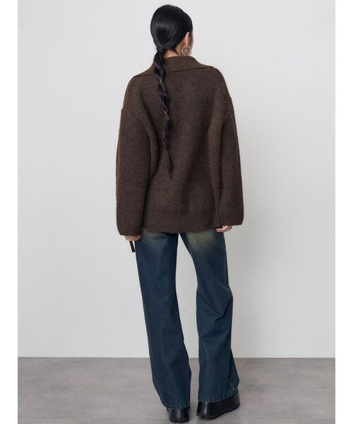 MURUA(ムルーア)の「【セットアップ対応】ビッグカラーニットブルゾン 冬服(ブルゾン・レディース・ブラック/ブラウン・FREE)」の20枚目の写真