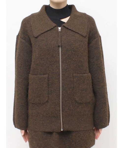 MURUA(ムルーア)の「【セットアップ対応】ビッグカラーニットブルゾン 冬服(ブルゾン・レディース・ブラック/ブラウン・FREE)」の18枚目の写真