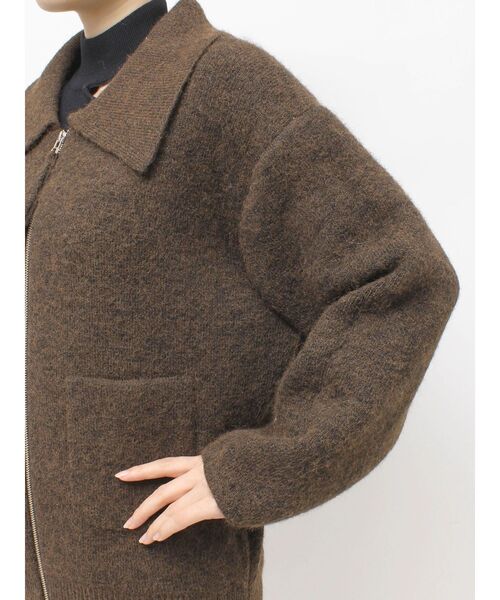 MURUA(ムルーア)の「【セットアップ対応】ビッグカラーニットブルゾン 冬服(ブルゾン・レディース・ブラック/ブラウン・FREE)」の14枚目の写真