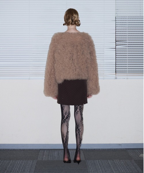 ANDRESD(アンドレスド)の「ボリュームチュールジャケット / VOLUME TULLE JACKET(ノーカラージャケット・レディース・ベージュ/チャコール/グレー/アイボリー・FREE)」の14枚目の写真