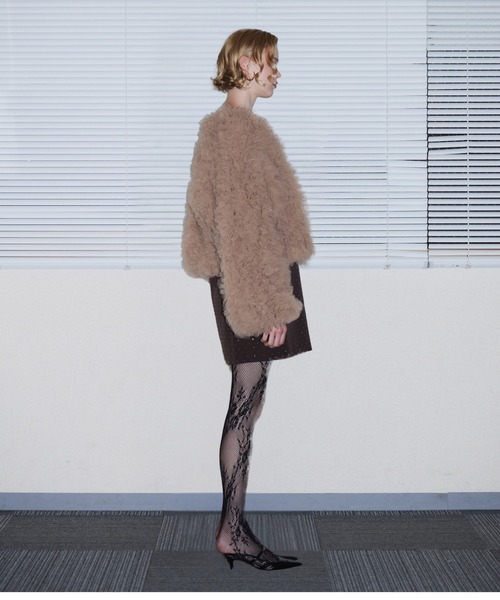 ANDRESD(アンドレスド)の「ボリュームチュールジャケット / VOLUME TULLE JACKET(ノーカラージャケット・レディース・ベージュ/チャコール/グレー/アイボリー・FREE)」の15枚目の写真