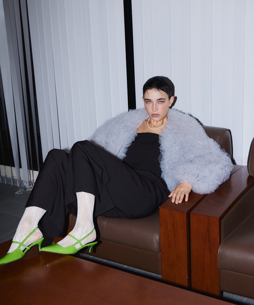 ANDRESD(アンドレスド)の「ボリュームチュールジャケット / VOLUME TULLE JACKET(ノーカラージャケット・レディース・ベージュ/チャコール/グレー/アイボリー・FREE)」の22枚目の写真