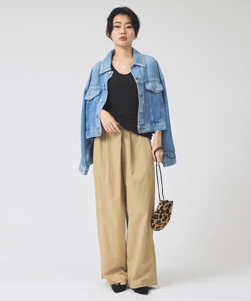 AGOLDE（エーゴールドイー）の「【AGOLDE/エーゴールドイー】Palmer Jacket (Flyweight) SCRIPT / ショート丈デニムジャケット（デニムジャケット・レディース・ブルー・フリー）」の2枚目の写真