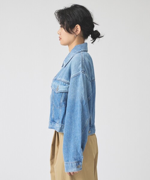 AGOLDE（エーゴールドイー）の「【AGOLDE/エーゴールドイー】Palmer Jacket (Flyweight) SCRIPT / ショート丈デニムジャケット（デニムジャケット・レディース・ブルー・フリー）」の12枚目の写真