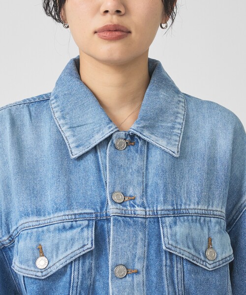 AGOLDE（エーゴールドイー）の「【AGOLDE/エーゴールドイー】Palmer Jacket (Flyweight) SCRIPT / ショート丈デニムジャケット（デニムジャケット・レディース・ブルー・フリー）」の14枚目の写真