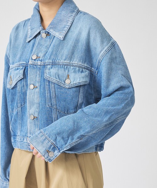 AGOLDE（エーゴールドイー）の「【AGOLDE/エーゴールドイー】Palmer Jacket (Flyweight) SCRIPT / ショート丈デニムジャケット（デニムジャケット・レディース・ブルー・フリー）」の15枚目の写真