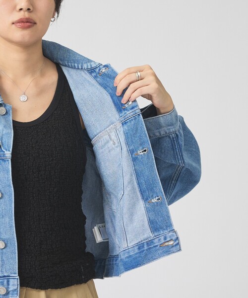 AGOLDE（エーゴールドイー）の「【AGOLDE/エーゴールドイー】Palmer Jacket (Flyweight) SCRIPT / ショート丈デニムジャケット（デニムジャケット・レディース・ブルー・フリー）」の19枚目の写真