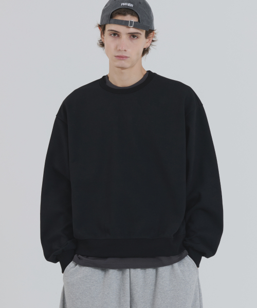 PIANER(ピアネール)の「ハッポ オーバーサイズ クロップドスウェット (ブラック)(スウェット・レディース・ブラック・MEDIUM/LARGE/X-LARGE)」の4枚目の写真