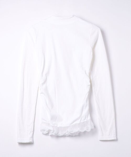 Ritomo De Ricco(リトモ・デ・リコ)の「ボウタイ レースドッキング リブトップス(Tシャツ/カットソー・レディース・グレー/ホワイト・FREE)」の13枚目の写真