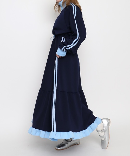 PUNYUS(プニュズ)の「【NEW SIZE】フリルジャージワンピース(ワンピース・レディース・ワイン/ネイビー・5/3/4/2/1)」の7枚目の写真