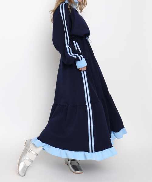 PUNYUS(プニュズ)の「【NEW SIZE】フリルジャージワンピース(ワンピース・レディース・ワイン/ネイビー・5/3/4/2/1)」の8枚目の写真