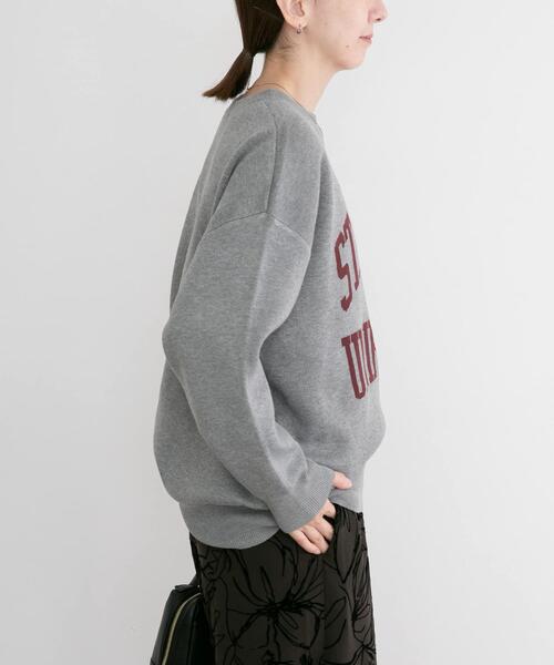 ITEMS URBANRESEARCH(アイテムズ アーバンリサーチ)の「スウェットライクロゴニット(ニット/セーター・レディース・ベージュ/ネイビー/グレー・FREE)」の5枚目の写真