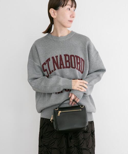 ITEMS URBANRESEARCH(アイテムズ アーバンリサーチ)の「スウェットライクロゴニット(ニット/セーター・レディース・ベージュ/ネイビー/グレー・FREE)」の7枚目の写真