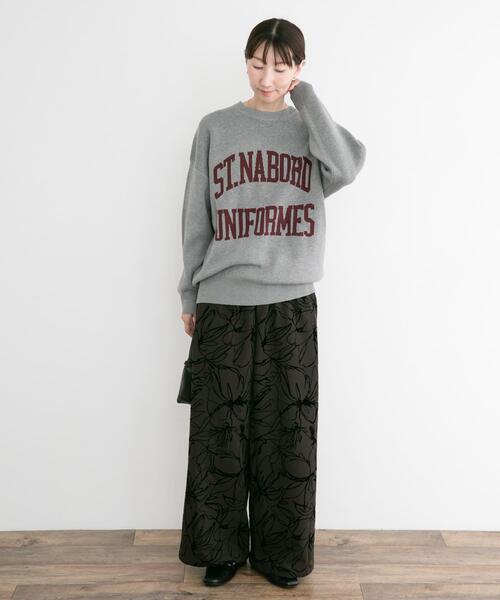 ITEMS URBANRESEARCH(アイテムズ アーバンリサーチ)の「スウェットライクロゴニット(ニット/セーター・レディース・ベージュ/ネイビー/グレー・FREE)」の8枚目の写真