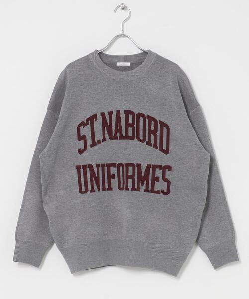 ITEMS URBANRESEARCH(アイテムズ アーバンリサーチ)の「スウェットライクロゴニット(ニット/セーター・レディース・ベージュ/ネイビー/グレー・FREE)」の10枚目の写真