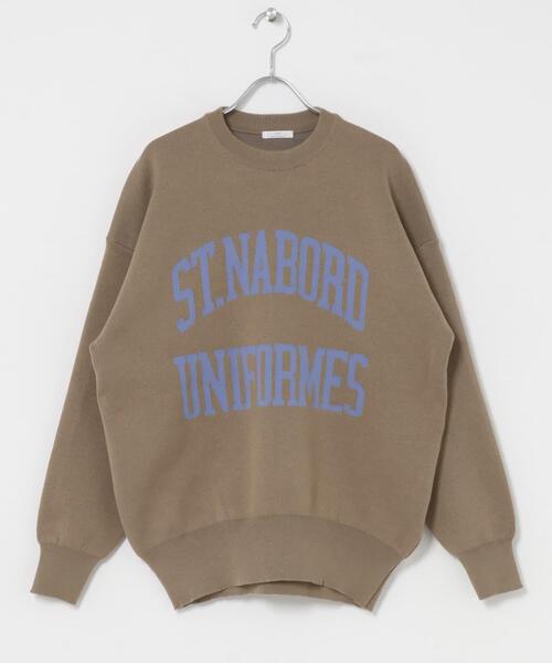 ITEMS URBANRESEARCH(アイテムズ アーバンリサーチ)の「スウェットライクロゴニット(ニット/セーター・レディース・ベージュ/ネイビー/グレー・FREE)」の12枚目の写真