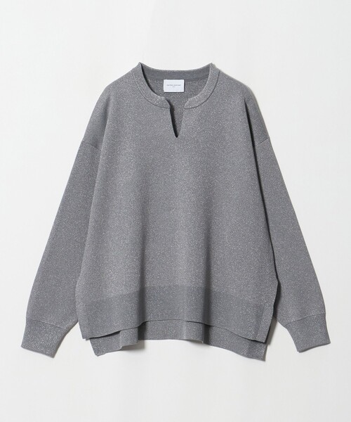 UNITED ARROWS(ユナイテッドアローズ)の「ラメ ジャガード スキッパー ニット ‐ウォッシャブル‐(ニット/セーター・レディース・ダークグレー/ブラック・FREE)」の2枚目の写真