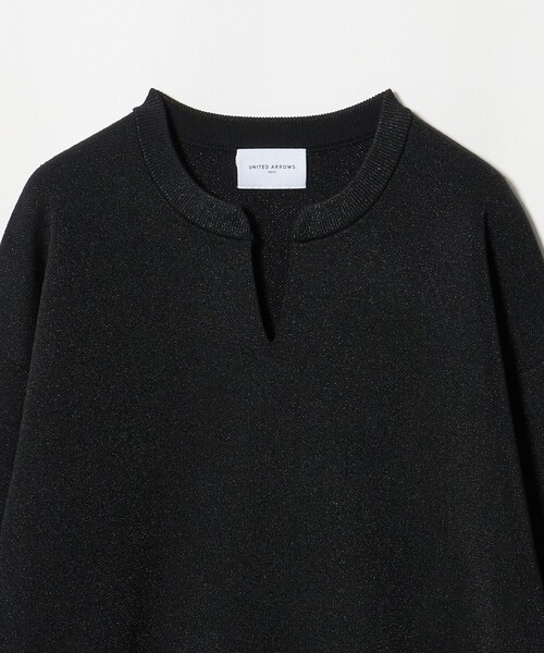 UNITED ARROWS(ユナイテッドアローズ)の「ラメ ジャガード スキッパー ニット ‐ウォッシャブル‐(ニット/セーター・レディース・ダークグレー/ブラック・FREE)」の8枚目の写真