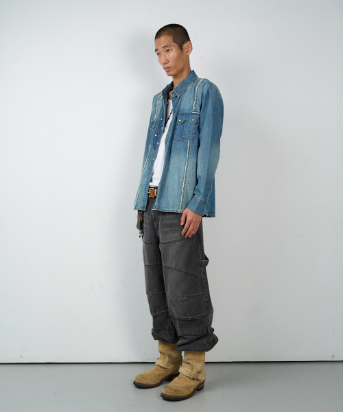 THEVINYLHOUSE(ザバイニルハウス)の「DOUBLE PLACKETS DENIM SHIRTS BLUE(シャツ/ブラウス・レディース・その他・SMALL/MEDIUM/LARGE)」の7枚目の写真