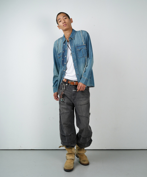 THEVINYLHOUSE(ザバイニルハウス)の「DOUBLE PLACKETS DENIM SHIRTS BLUE(シャツ/ブラウス・レディース・その他・SMALL/MEDIUM/LARGE)」の9枚目の写真
