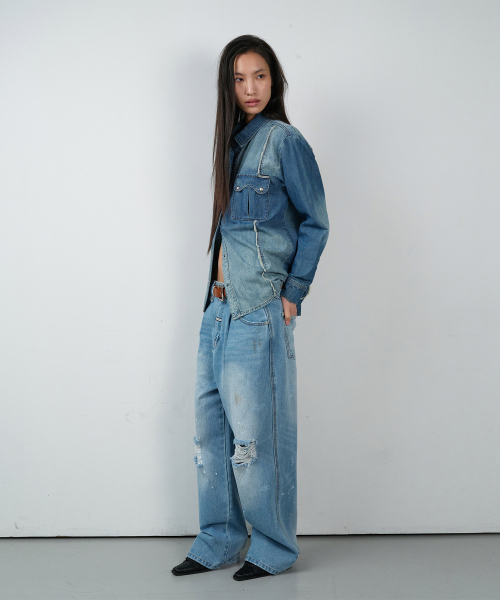 THEVINYLHOUSE(ザバイニルハウス)の「DOUBLE PLACKETS DENIM SHIRTS BLUE(シャツ/ブラウス・レディース・その他・SMALL/MEDIUM/LARGE)」の10枚目の写真