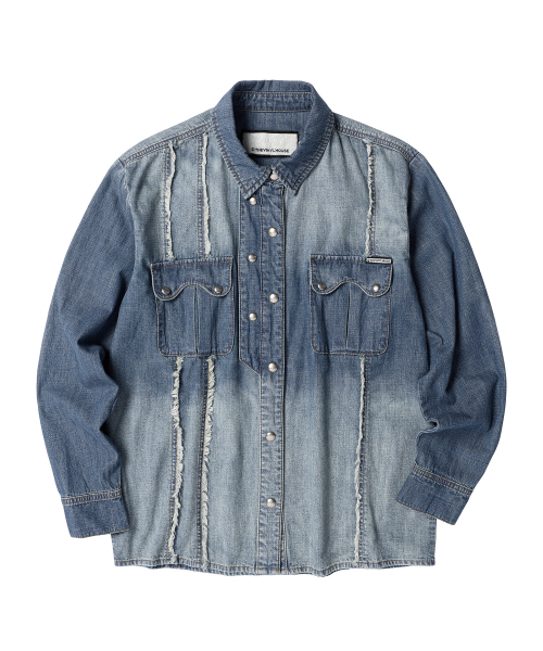THEVINYLHOUSE(ザバイニルハウス)の「DOUBLE PLACKETS DENIM SHIRTS BLUE(シャツ/ブラウス・レディース・その他・SMALL/MEDIUM/LARGE)」の11枚目の写真