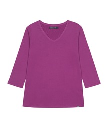 シルクタッチコットンレーストリムコンパクトTシャツ（Tシャツ