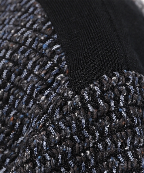 WRAPINKNOT(ラッピンノット)の「ウーブン ボートネック ハーフスリーブ ニット(Tシャツ/カットソー・メンズ・ブラック・3/2)」の7枚目の写真