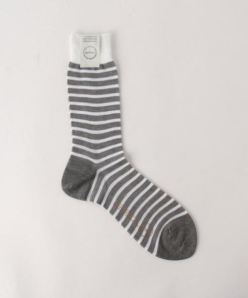 UNITED ARROWS（ユナイテッドアローズ）の「＜ANTIPAST(アンティパスト)＞ CLASSIC STRIPE（ソックス/靴下・メンズ・ホワイト/グレー/ネイビー・フリー）」の2枚目の写真