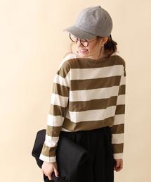 coen | ワイドボーダーボートネックカットソー(Tシャツ/カットソー)