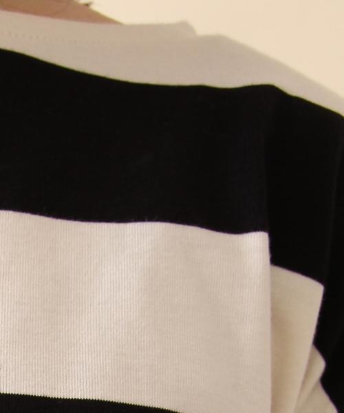 coen（コーエン）の「ワイドボーダーボートネックカットソー（Tシャツ/カットソー・レディース・オリーブ/ブラック・MEDIUM/LARGE）」の12枚目の写真