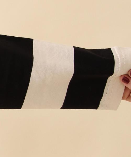 coen（コーエン）の「ワイドボーダーボートネックカットソー（Tシャツ/カットソー・レディース・オリーブ/ブラック・MEDIUM/LARGE）」の14枚目の写真